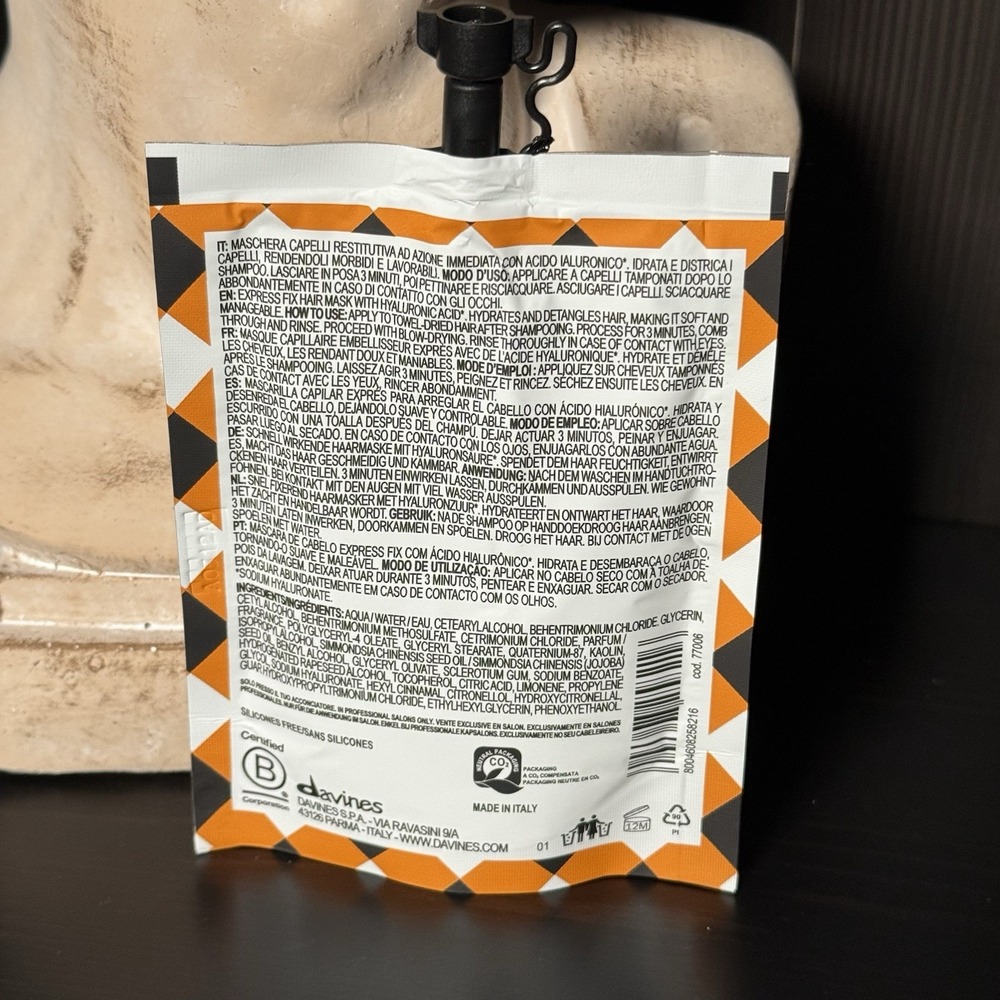 Davines The Quick Fix Circle Fast Lane Multi-Tasking Hair Mask 50ml 1.69oz Pouch - Picture 2 of 2